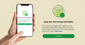 WhatsApp Chat Lock feature screen showing locked chats folder